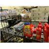 Image 1 : SHELF LOT OF LAUNDRY DETERGENT, CONDITIONER, JOGGING PANTS AND BOOTS