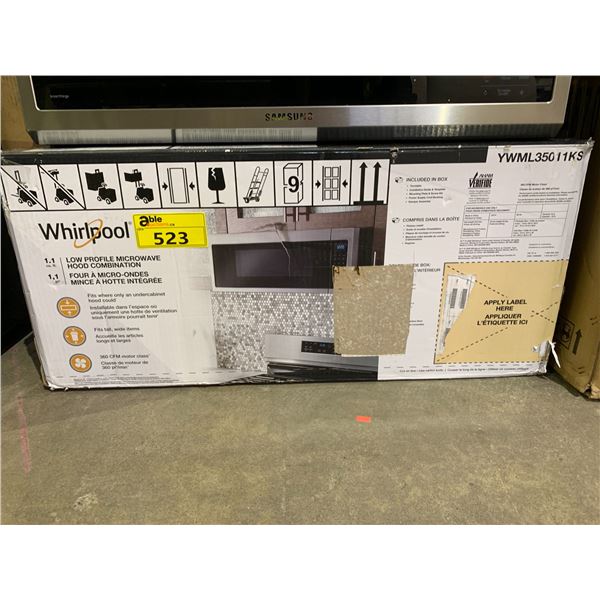 *TESTED WORKING* WHIRLPOOL LOW PROFILE MICROWAVE HOOD COMBINATION