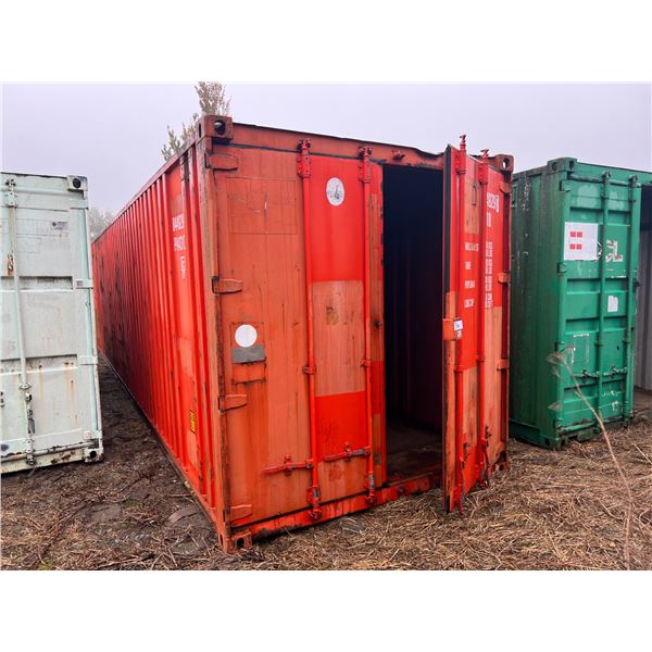 *H/T* ORANGE 40' STANDARD INDUSTRIAL TRANSPORT CONTAINER # 8449297 (SOME ROOF LEAKS)