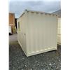 Image 2 : 12FT CREAM OFFICE STORAGE SHIPPING CONTAINER WITH DUAL SWING REAR DOORS WITH CAMS, SIDE MAN