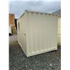 Image 2 : 12FT CREAM OFFICE STORAGE SHIPPING CONTAINER WITH DUAL SWING REAR DOORS WITH CAMS, SIDE MAN