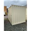 Image 2 : 12FT CREAM OFFICE STORAGE SHIPPING CONTAINER WITH DUAL SWING REAR DOORS WITH CAMS, SIDE MAN