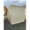 Image 2 : 12FT CREAM OFFICE STORAGE SHIPPING CONTAINER WITH DUAL SWING REAR DOORS WITH CAMS, SIDE MAN