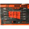 Image 2 : ORANGE / BLACK 10 DRAWER 2 DOOR 77"W X 20"D X 49"H MOBILE WORK BENCH WITH ASSORTED