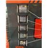 Image 3 : ORANGE / BLACK 10 DRAWER 2 DOOR 77"W X 20"D X 49"H MOBILE WORK BENCH WITH ASSORTED