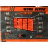 Image 2 : ORANGE / BLACK 10 DRAWER 2 DOOR 77"W X 20"D X 49"H MOBILE WORK BENCH WITH ASSORTED