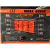 Image 2 : ORANGE / BLACK 10 DRAWER 2 DOOR 77"W X 20"D X 49"H MOBILE WORK BENCH WITH ASSORTED