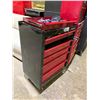 Image 2 : MASTERCRAFT 6 DRAWER MOBILE LOCKING TOOLBOX (NO KEYS, SOME DRAWERS REQUIRE REPAIR) WITH ASSORTED