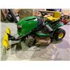 Image 1 : JOHN DEERE L111 AUTOMATIC RIDE ON GAS MOWER WITH BLADE ATTACHMENT (SOME SEAT DAMAGE) *RUNNING ORDER*