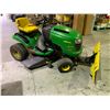 Image 3 : JOHN DEERE L111 AUTOMATIC RIDE ON GAS MOWER WITH BLADE ATTACHMENT (SOME SEAT DAMAGE) *RUNNING ORDER*