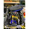 Image 2 : BIN OF ASSORTED TOOLS INCLUDING; SCREWDRIVERS, HAND SAWS, 3/4" DRIVE RATCHET & MORE