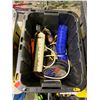 Image 2 : BIN OF ASSORTED TOOLS INCLUDING; CHAIN WRENCH, CUTTING WHEELS, AIR LINE & MORE