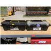 Image 1 : 2 12" TOOLBOXES WITH ASSORTED CONTENTS INCLUDING; BLACK & DECKER BATTERY SCREWDRIVER, PADLOCKS WITH