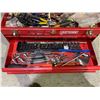 Image 2 : CRAFTSMAN 3 DRAWER FLIP TOP METAL 21" TOOLBOX WITH ASSORTED CONTENTS INCLUDING; DRILL BITS, WIRE