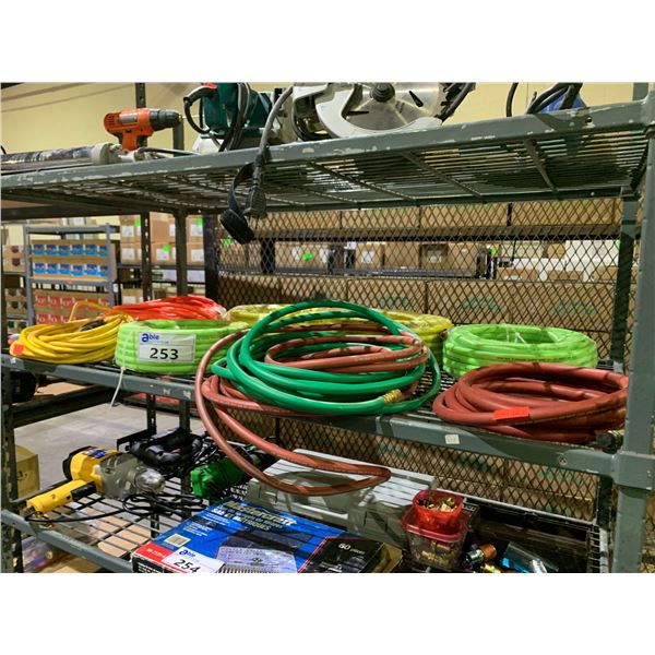 ASSORTED LENGTHS OF AIR HOSE & EXTENSION CORDS