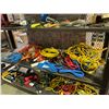 Image 1 : ASSORTED ITEMS INCLUDING; EXTENSION CORDS, ROPE, AIR HOSE & MORE