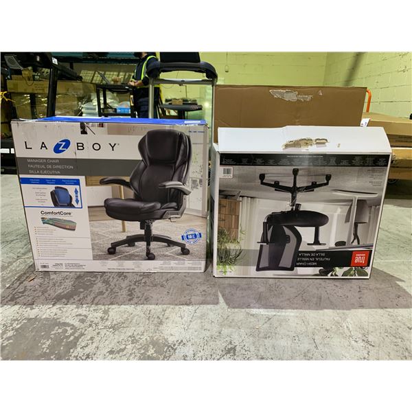 LAZBOY ROLLING OFFICE CHAIR IN BOX & TRUE INNOVATIONS MESH BACK ROLLING OFFICE CHAIR IN BOX