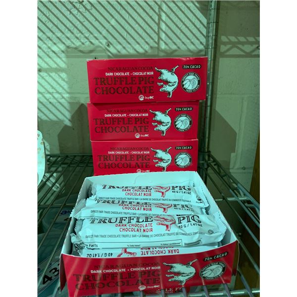 5 CASES OF TRUFFLE PIG DARK CHOCOLATE BARS (11 BARS PER CASE)