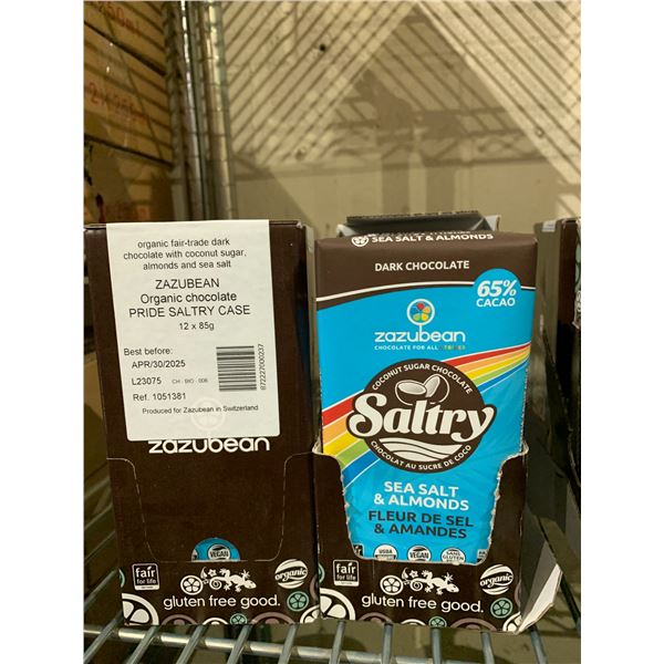 2 CASES OF ZAZUBEAN CHOCOLATE BARS; BOTH SALTRY (12 BARS PER CASE)