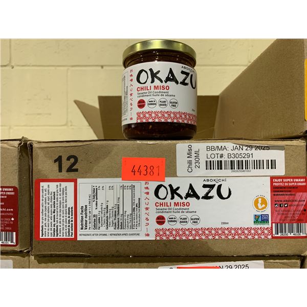 CASE OF ABOKICHI OKAZU CHILI MISO SESAME OIL CONDIMENT (12 JARS PER CASE)