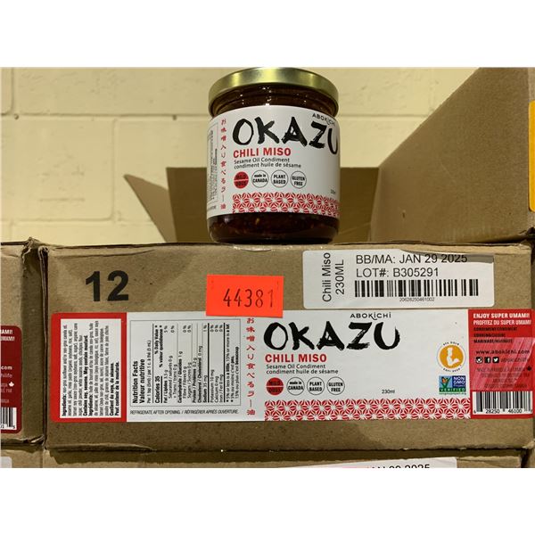 CASE OF ABOKICHI OKAZU CHILI MISO SESAME OIL CONDIMENT (12 JARS PER CASE)