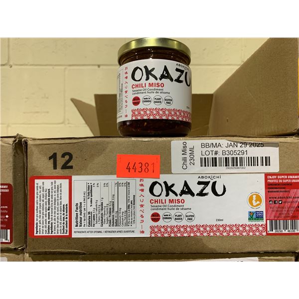 CASE OF ABOKICHI OKAZU CHILI MISO SESAME OIL CONDIMENT (12 JARS PER CASE)