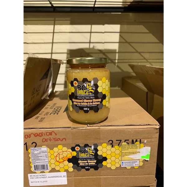 CASE OF BC BUZZ CREAMED CLOVER HONEY (12 JARS PER CASE)