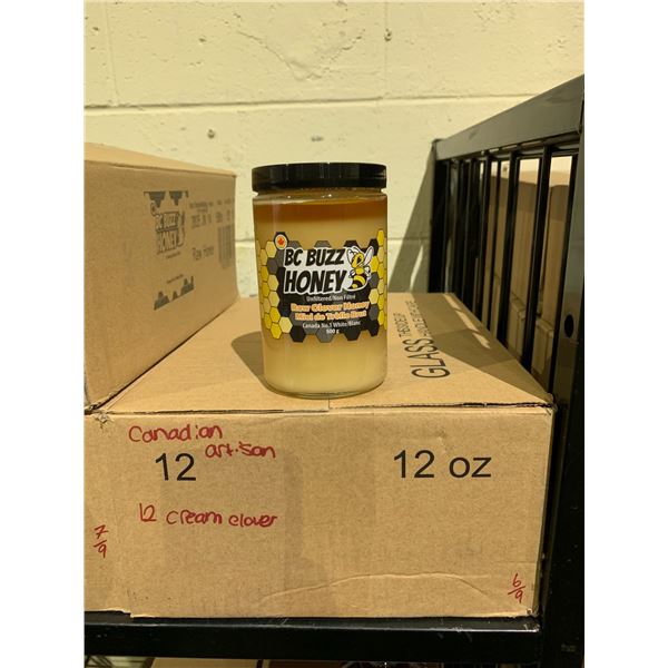 CASE OF BC BUZZ CREAMED CLOVER HONEY (12 JARS PER CASE)