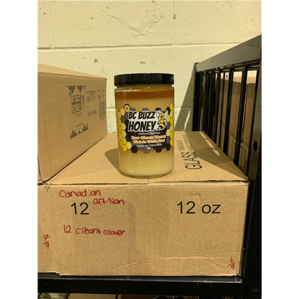 CASE OF BC BUZZ CREAMED CLOVER HONEY (12 JARS PER CASE)