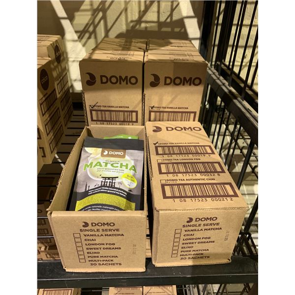 6 CASES OF DOMO VANILLA MATCHA MICRO-GROUND TEA LATTE (6 POUCHES PER CASE)