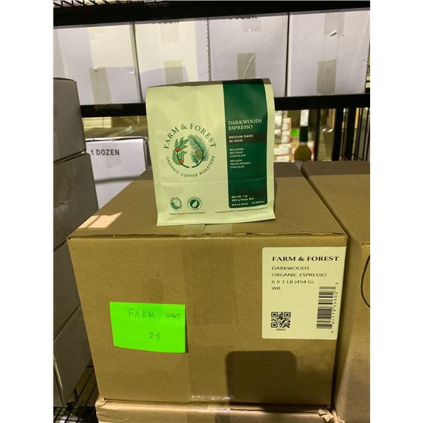 CASE OF FARM & FOREST DARKWOODS ORGANIC ESPRESSO (6 BAGS PER CASE)