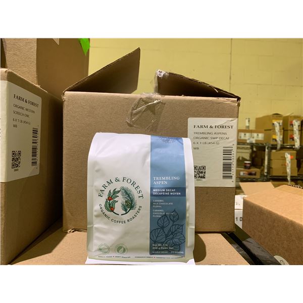 CASE OF FARM & FOREST TREMBLING ASPEN MEDIUM DECAF COFFEE (6 BAGS PER CASE)