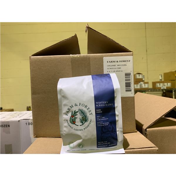 CASE OF FARM & FOREST WESTERN SCREECH OWL DARK ROAST COFFEE (6 BAGS PER CASE)