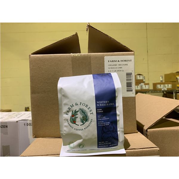 CASE OF FARM & FOREST WESTERN SCREECH OWL DARK ROAST COFFEE (6 BAGS PER CASE)