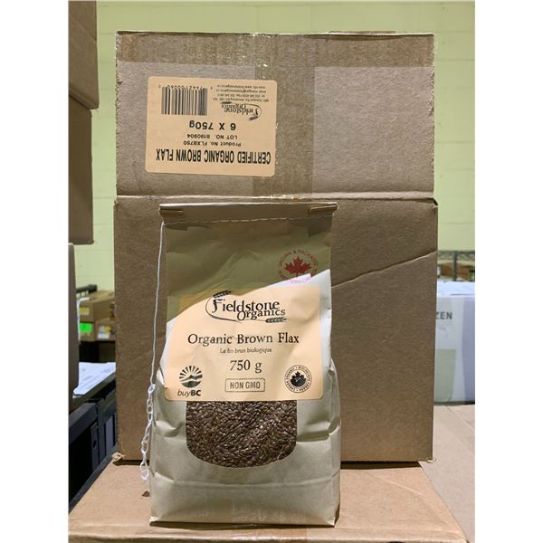 CASE OF FIELDSTONE ORGANICS ORGANIC BROWN FLAX (6 POUCHES PER CASE)