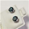 Image 2 : 14K WHITE GOLD BLUE DIAMOND TREATED(0.98CT)  EARRINGS  (WEIGHT 0.73G)