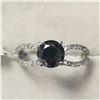 Image 1 : 14K WHITE GOLD BLACK DIAMOND(1.3CT) DIAMOND(0.3CT)  RING (SIZE 7) (WEIGHT 2.1G)