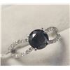 Image 2 : 14K WHITE GOLD BLACK DIAMOND(1.3CT) DIAMOND(0.3CT)  RING (SIZE 7) (WEIGHT 2.1G)