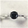 Image 1 : 14K WHITE GOLD BLACK DIAMOND(1.4CT) DIAMOND(0.05CT)  RING (SIZE 7) (WEIGHT 2.44G)