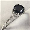 Image 2 : 14K WHITE GOLD BLACK DIAMOND(1.4CT) DIAMOND(0.05CT)  RING (SIZE 7) (WEIGHT 2.44G)