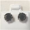 Image 1 : 14K WHITE GOLD BLACK DIAMOND(3.06CT)  EARRINGS (WEIGHT 1.28G)