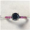 Image 1 : 10K YELLOW GOLD BLACK DIAMOND(1.25CT) RUBY(0.36CT)  RING (SIZE 5.5) (WEIGHT 1.7G)