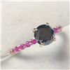 Image 2 : 10K YELLOW GOLD BLACK DIAMOND(1.25CT) RUBY(0.36CT)  RING (SIZE 5.5) (WEIGHT 1.7G)