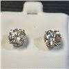 Image 1 : 14K WHITE GOLD WHITE MOISSANITE(3.5CT)  EARRINGS (WEIGHT 2G)