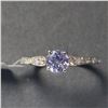 Image 1 : 14K WHITE GOLD TANZANITE(0.55CT) DIAMOND(0.08CT)  RING (SIZE 6.5) (WEIGHT 1.72G)