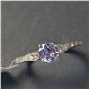 Image 2 : 14K WHITE GOLD TANZANITE(0.55CT) DIAMOND(0.08CT)  RING (SIZE 6.5) (WEIGHT 1.72G)