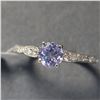 Image 3 : 14K WHITE GOLD TANZANITE(0.55CT) DIAMOND(0.08CT)  RING (SIZE 6.5) (WEIGHT 1.72G)