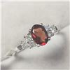 Image 2 : 10K WHITE GOLD GARNET(1CT) DIAMOND(0.2CT)  RING (SIZE 7) (WEIGHT 2.12G)