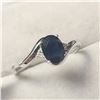 Image 2 : 10K WHITE GOLD SAPPHIRE(1CT) DIAMOND(0.02CT)  RING (SIZE 7) (WEIGHT 1.83G)