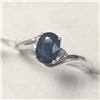 Image 3 : 10K WHITE GOLD SAPPHIRE(1CT) DIAMOND(0.02CT)  RING (SIZE 7) (WEIGHT 1.83G)